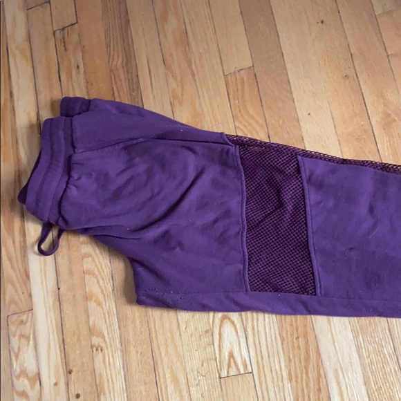 Burgundy sweat pants with mesh sides - Picture 2 of 3